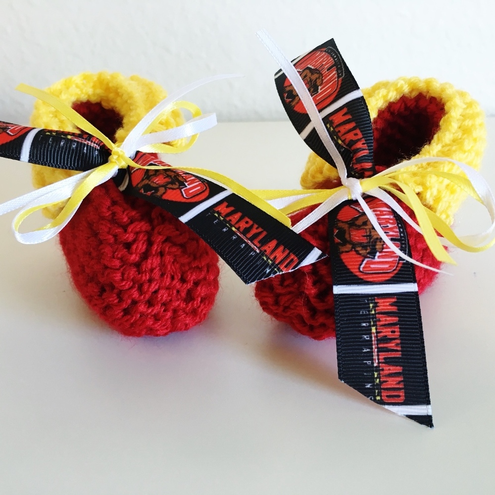 University of Maryland TERRAPINS Baby Booties *NEW*